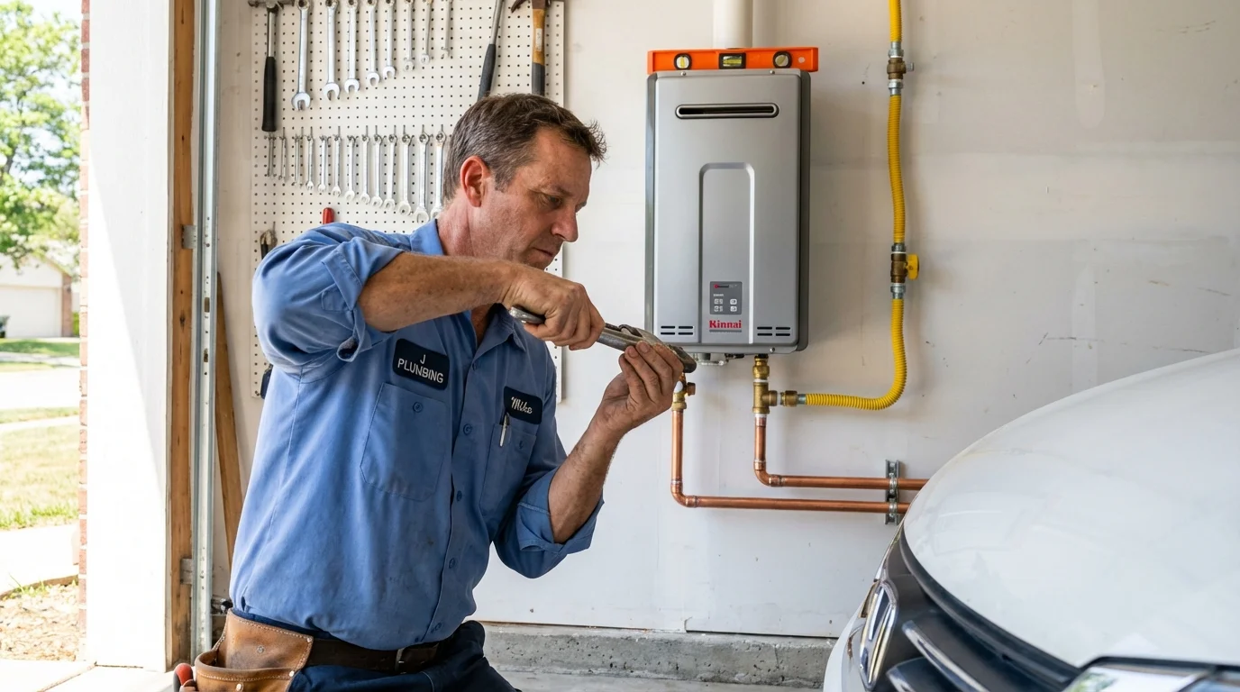 Tankless water heater installation by a Johns Plumbing LLC plumber in Edgartown
